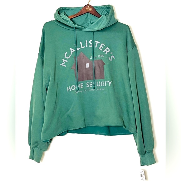 NWT‎ Home Alone Cropped Hoodie 2X Green Graphic Movie 90s Nostalgia Core Humor - Picture 1 of 5